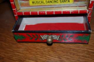 VINTAGE MUSICAL DANCING SANTA JINGLE BELLS MUSIC BOX  