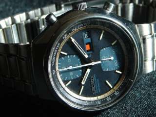 Vintage Seiko Chronograph Watch   Model 6138 8030   Blue Tachy Edition 