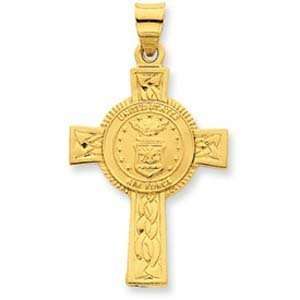  24k Gold plated Sterling Silver Air Force Cross Pendant Jewelry