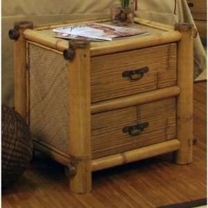  Hawaii Bamboo Two Drawer Nightstand Furniture & Decor