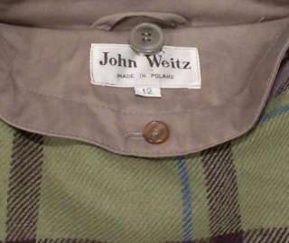 JOHN WEITZ Womens Long Trench Coat size 12  
