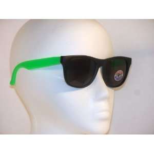 UV Protection Sunglasses   Black Rubber Frame with Green 