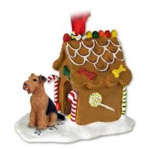  Airedale Gingerbread House Christmas Ornament