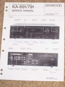 Kenwood KA 691/791 Amplifier Service Manual Parts List  