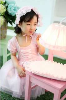 Girls Pink Party Ballet Dance Flower Dress SZ 3 4 5 6T  