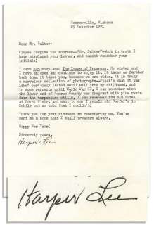 Harper Lee Rare Typed Letter Signed re Alabama  