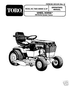Wheel Horse 500 Series Lawn Tractor Model No. 73501  