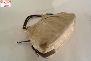 NEW Coach 15757 Mia Op Art Maggie Khaki Sateen Tote Handbag  