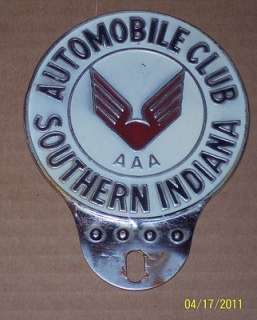 Automobile Club Southern Indiana License Plate Topper AAA  