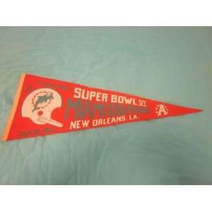  1972 Super Bowl 6 NFL Miami Dolphins Pennant   NFL Banners 