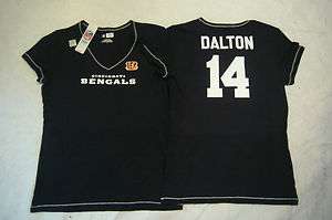   Licensed NFL LADIES Womens Bengals ANDY DALTON Jersey Shirt BLACK $39