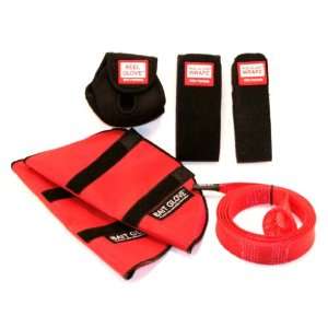  Bundle 4 Items Casting Rod Glove (Red), Reel Glove, Bait 