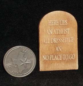   Miniature Here Lies An Atheist Gravestone / Halloween  