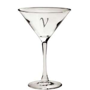  Culver Inc., Monogram V 2 Piece Martini Glass Set 