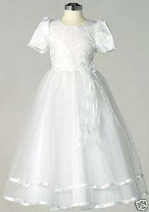 Communion Elegant Formal White Dress Size 8 10 12 14 16  