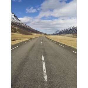 Empty Icelandic Road Route 1, Oxnadalur Valley to Akureyri, North Area 