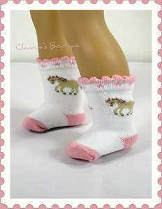 White Socks w/Horse fit American Girl & 18 Dolls  
