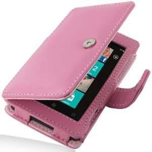   Leather Case for Nokia Lumia 800   Book Type (Petal Pink) Electronics