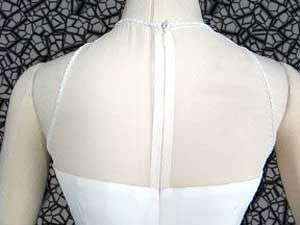   WHITE BEADED ILLUSION BANDEAU TOP PARTY~PROM~ PAGEANT Dress 6  