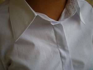 AZIZA White Cotton Social Dress Shirts Womens Size M  