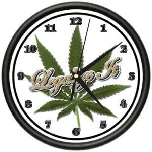   LEGALIZE IT Wall Clock marijuana pot smoker pipe gift
