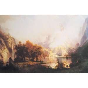  View of Rocky Mountains by Albert Bierstadt 34x24 Kitchen 