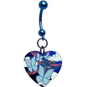  Heart Fluttering Butterfly Belly Ring Jewelry