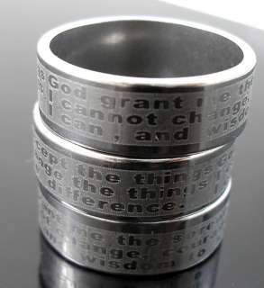 30pcs Serenity Prayer Stainless steel rings wholesale lots God Grant 