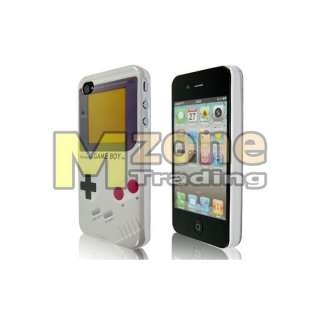 Gray Game Boy Hard Case Cover For iPhone 4 4GS + Screen Protector 