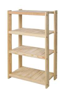 Shelf Wide Bookshelf Solid Pine Wood Shelving Unit  