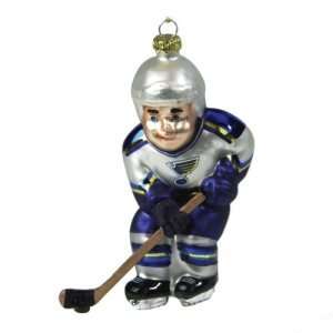  St. Louis Blues NHL Glass Hockey Player Ornament (4 