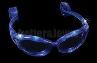 BLUE LED SUNGLASSES GLASSES RAVE LIGHT GLOW PARTY CLUB  