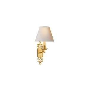 Alexa Hampton Ginger Single Arm Sconce in Natural Brass with Natural 