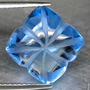 58cts~ PRETTY FANCY CARVING NATURAL BLUE TOPAZ  