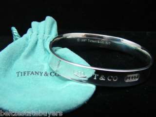 Tiffany & Co. Bangle Bracelet 1837 Sterling Silver Solid 925 Free 