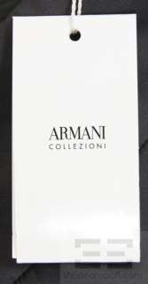 Armani Collezioni Grey Lambskin Leather & Looped Wool Jacket Size 42 