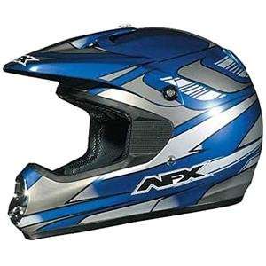    AFX Youth FX 87 Helmet   Medium/Satin Blue Chrome Multi Automotive