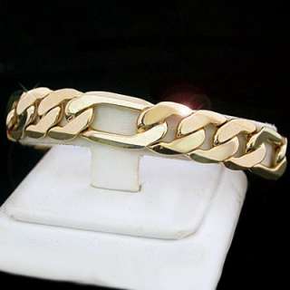 12mm FIGARO Link 24kt Yellow GOLD Layered Solid 9 Bracelet + LIFE 