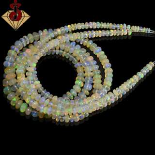 76.12 cts Natural Top Rainbow Ethiopian Welo Opal Plain Rondelle Beads 