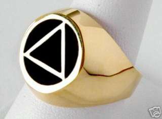 AA Alcoholics Anonymous Solid 14K GOLD Ring Jewelry Men  