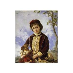  Retrato De Nina by Francisco Oller. size 12 inches width 