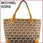   KORS LARGE YELLOW SIGNATURE HUDSON EAST WEST TOTE BAG W/RECEIPT