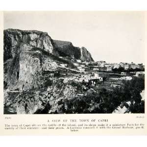  1928 Print Town Capri Italy Landscape Vista Island Cliff 