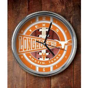 Memory Company Texas Longhorns Chrome Clock  Sports 