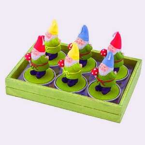  Set of 6 Delightful Assorted Garden Gnome Tealights