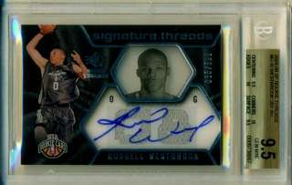 RUSSELL WESTBROOK 2008 SP ROOKIE THREADS AUTO #46/599 RC BGS 9.5 10 