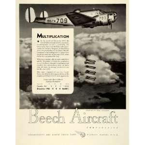  1943 Ad Beech Aircraft Corp Wichita Kansas Beechcraft AT 