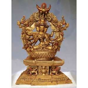   of Manjushri Bodhisattva Gilt Bronze Nepali Icon 