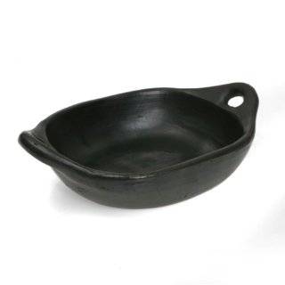 Clay Black Dish with Handles Black Gold Dish [with Handles   Black 