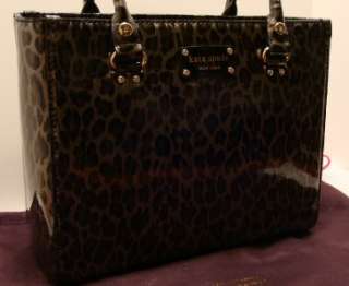 NEW Kate Spade Wellesley Quinn Animal Patent Leather Handbag Tote NWT 